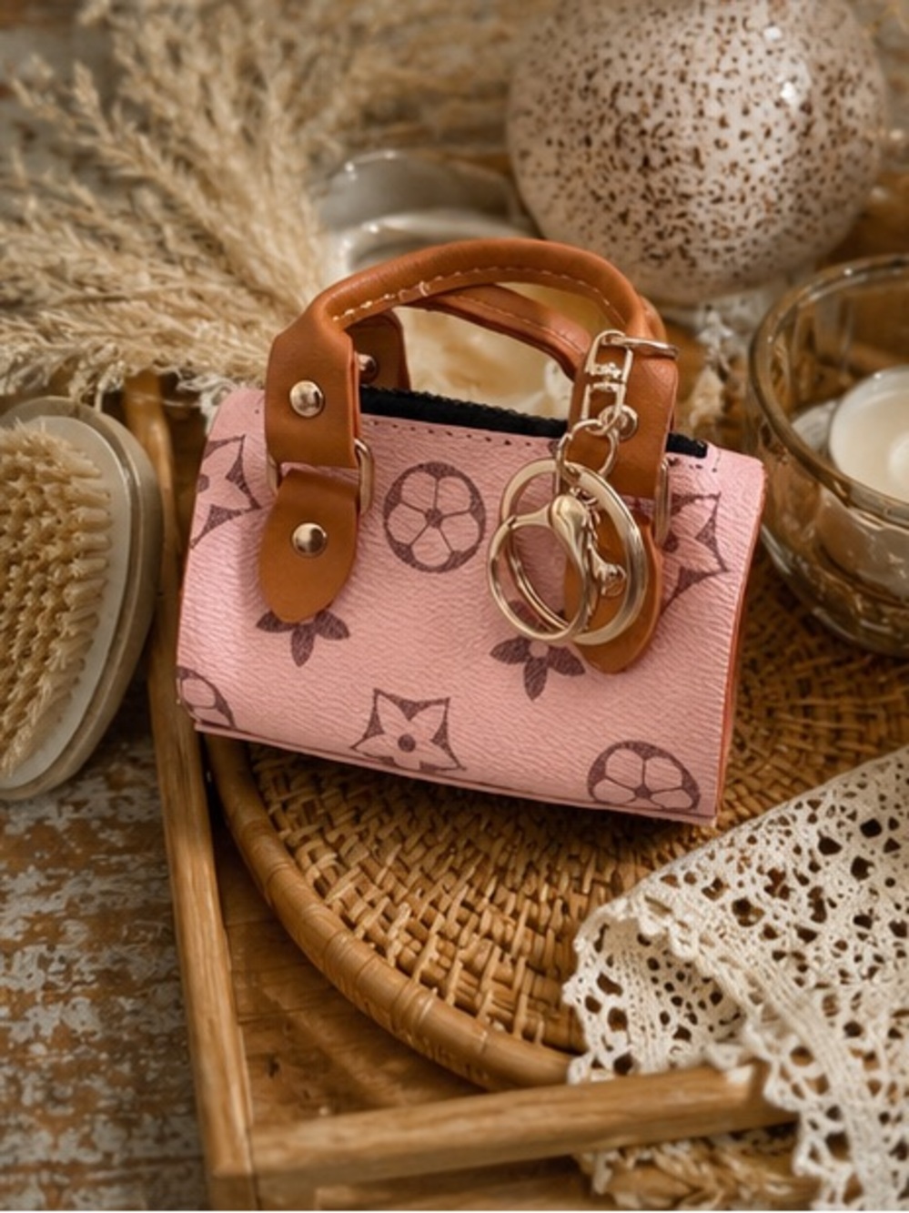 Mini Pink Monogram Barrel Bag | Designer Inspired |